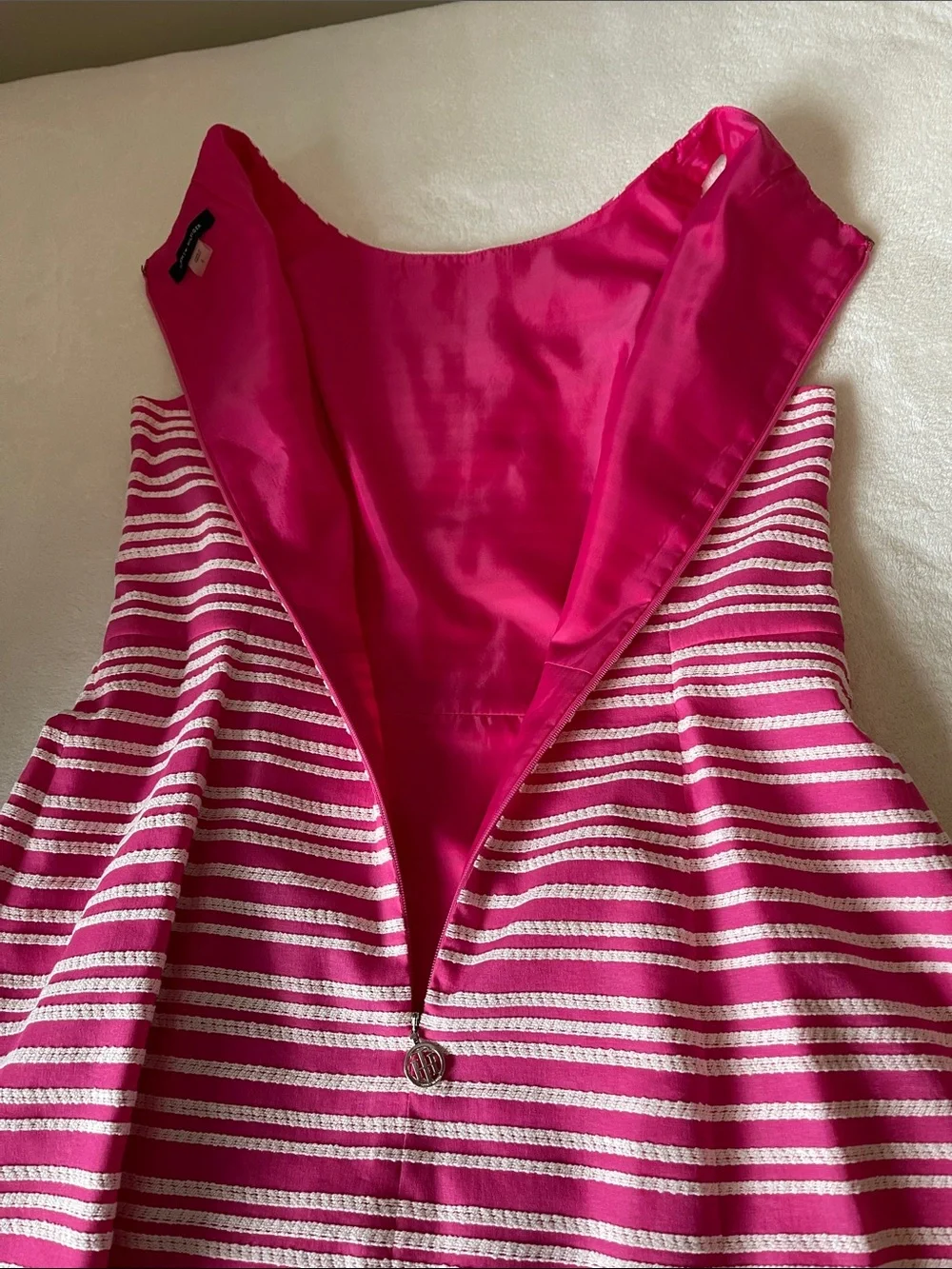 Tommy Hilfiger Pink and White Striped Sleeveless Dress - Picture 7 of 8